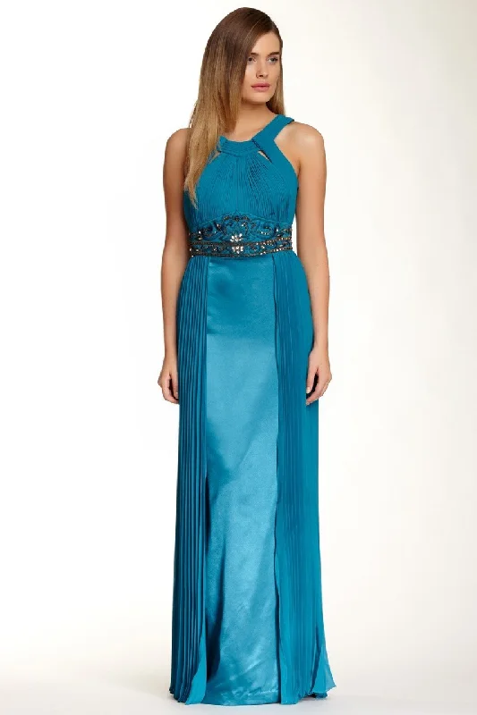 Ethnic Style Sue Wong - N4312 Pleated Embroidered Empire Waist Sheath Gown