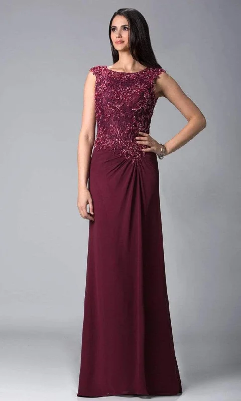 Urban Style Feriani Couture - 18402 Embellished Cap Sleeve Column Gown