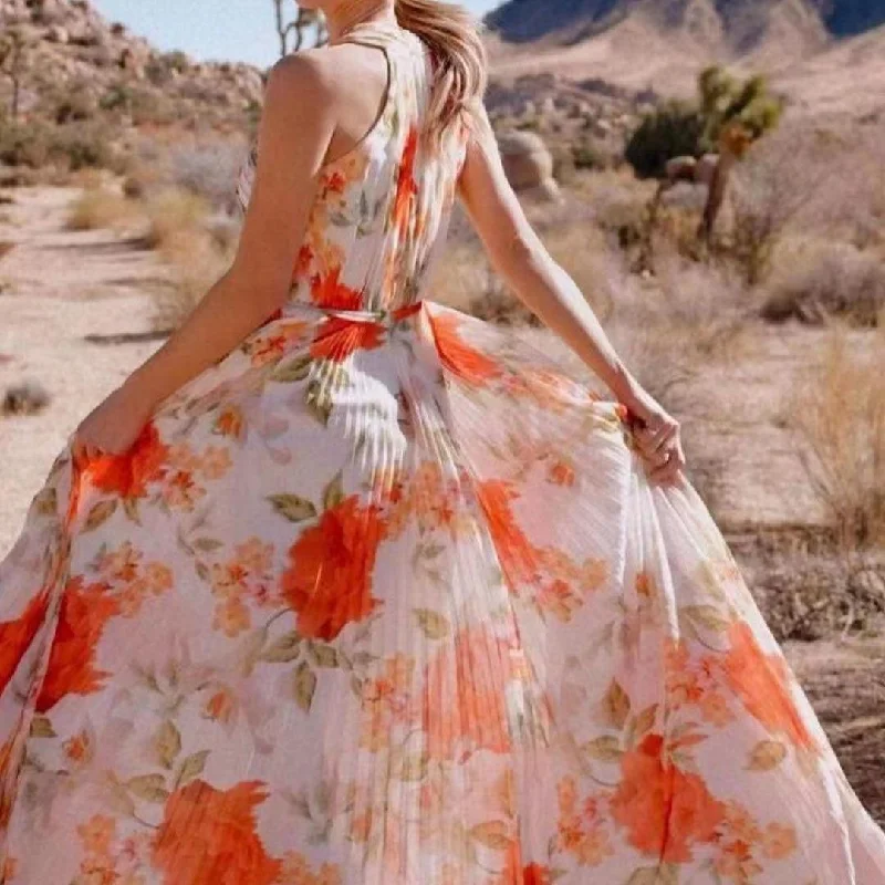Light And Breathable KittenAlarm - Tess Floral Sleeveless Maxi Dress