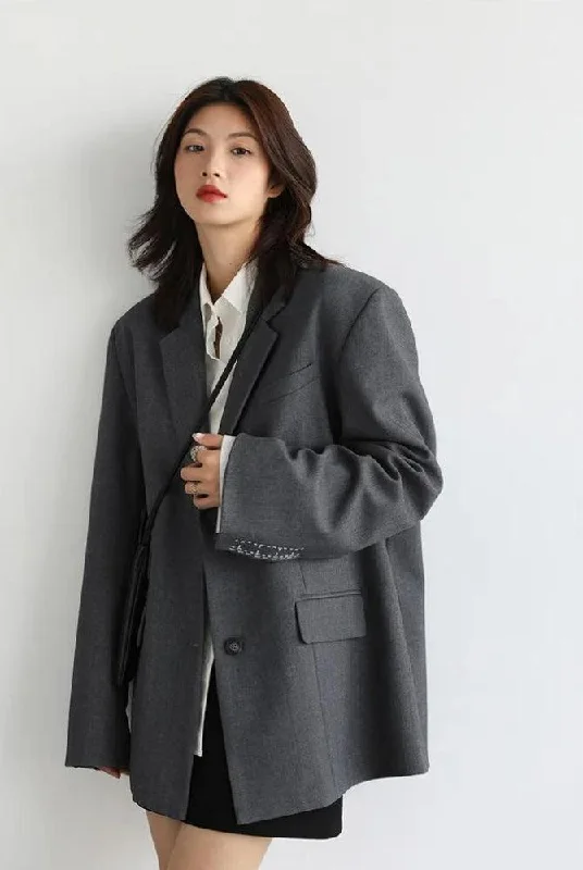 Avant-garde Design Office Style Wide Shoulder Classy Blazer