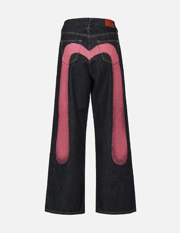 Comfortable And Cold-proof Daicock Print Wide Leg Jeans
