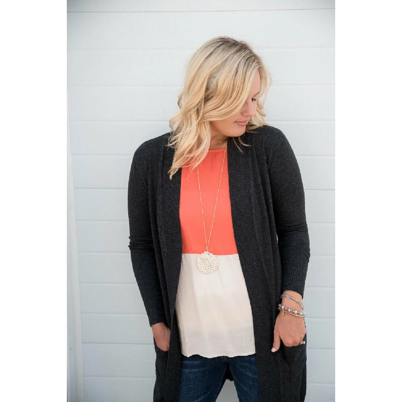 Romantic And Fresh Coral Top Chiffon Tank