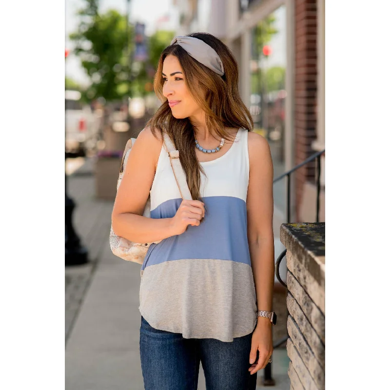 Designer Style Trio Blocked Tank