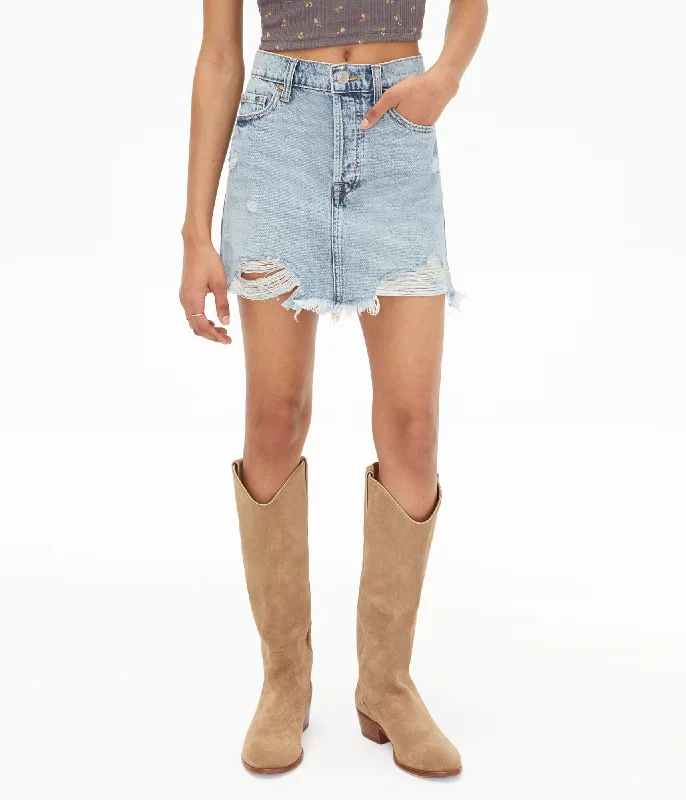 Fresh And Natural Aeropostale Women's Premium Air Denim High-Rise Mini Skirt