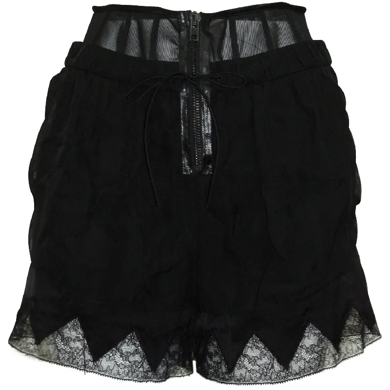 Luxury And Elegant Alexander Wang Corset Lace Shorts in Black Silk