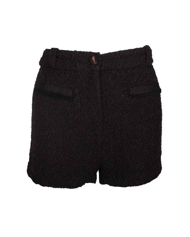 Fresh And Natural Ba&sh High-Waisted Shorts in Black Wool