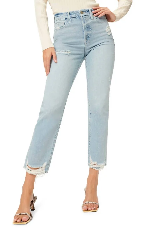 Modern City Boy Distressed Straight Leg Jeans In Blue