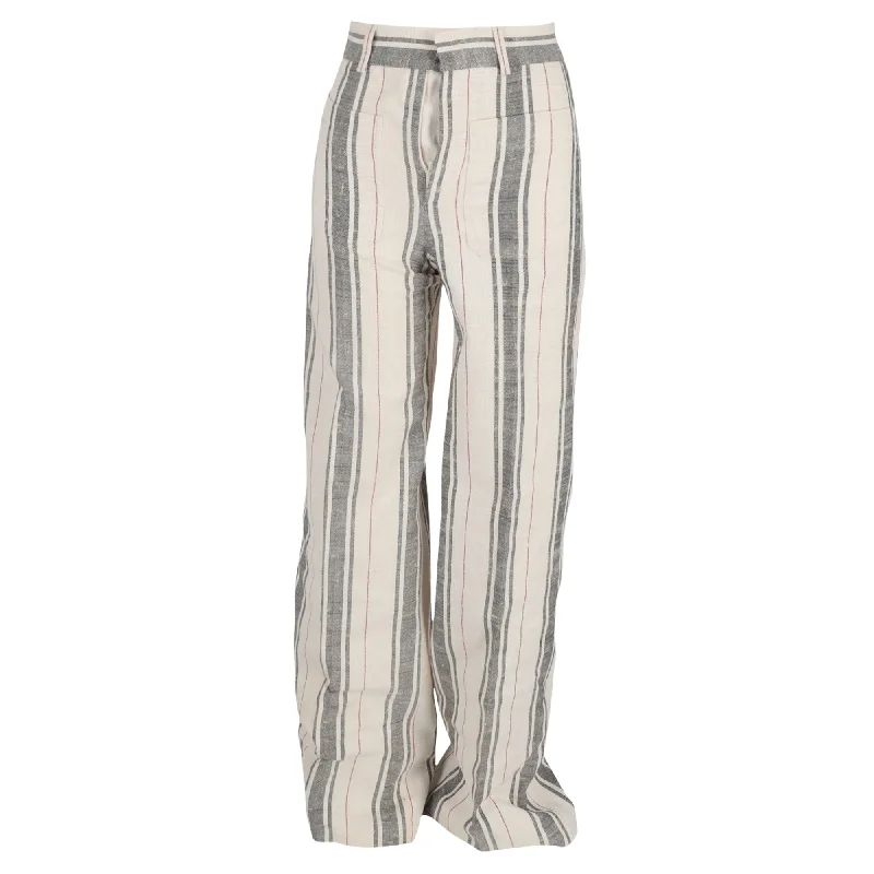 Personalized Clothing Christian Dior Pin Stripe Pants in Ivory Cotton