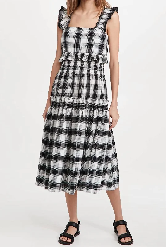 Ethnic Style Dime Store Cowboy Dress In Black/White