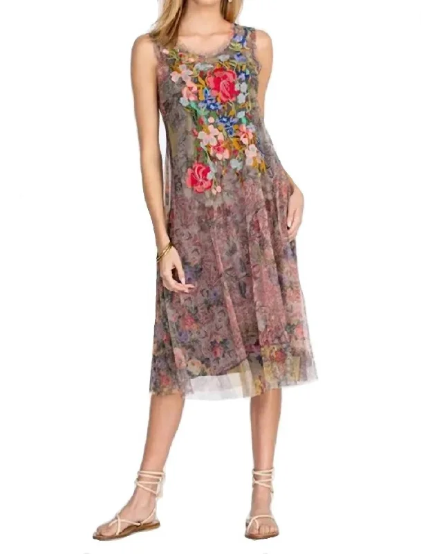 French Style Drea Mesh Dress in Multi