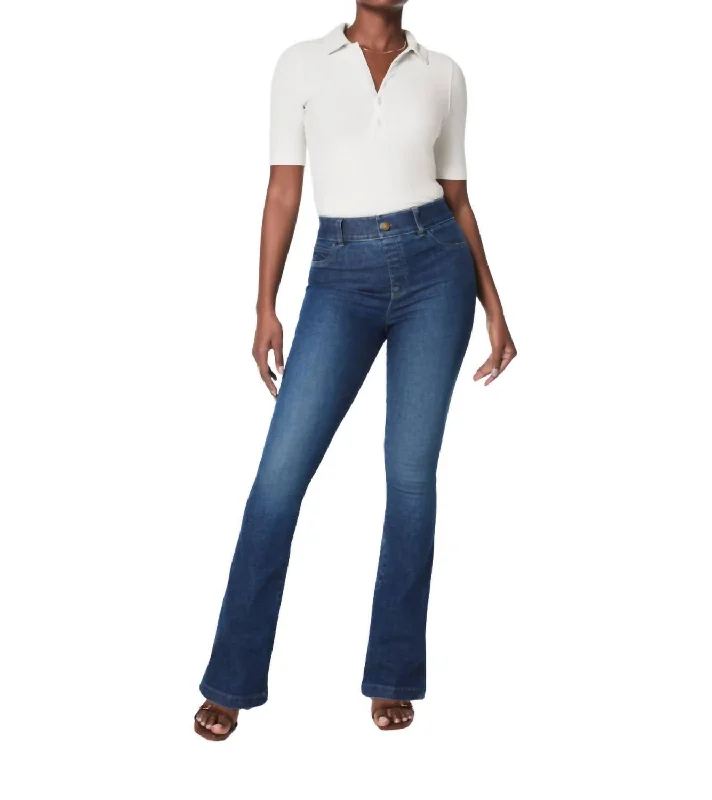 Casual Street Flare Jeans In Authentic Blue
