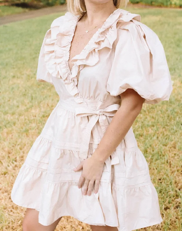 Warm Atmosphere Gianna Mini Dress in Light Tan