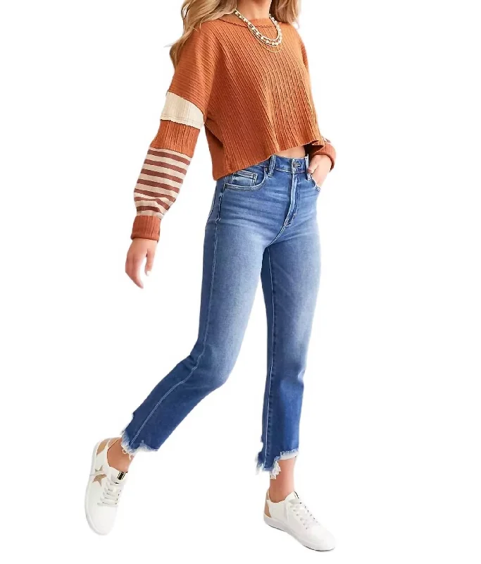 Age-reducing Style Harley High Rise Slim Mom In Medium Dark