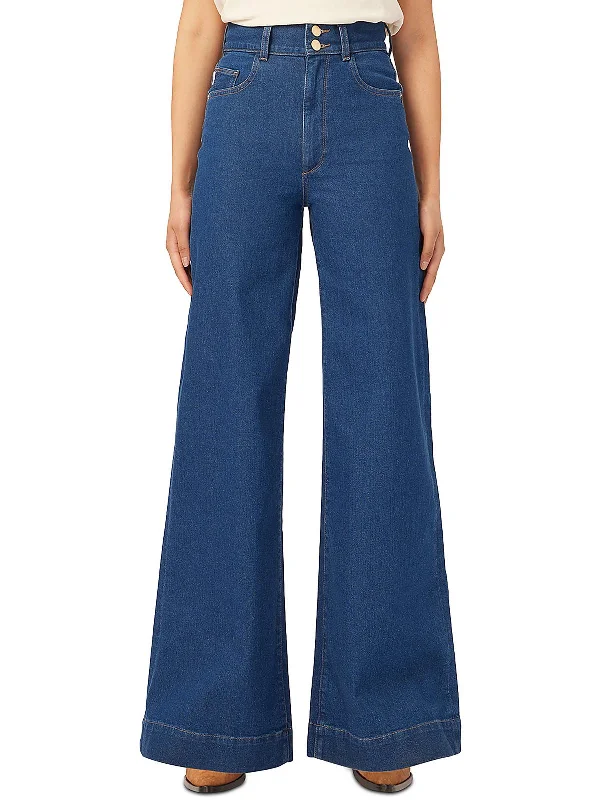 Stunning Fashion Hepburn Womens High Rise Denim Wide Leg Jeans