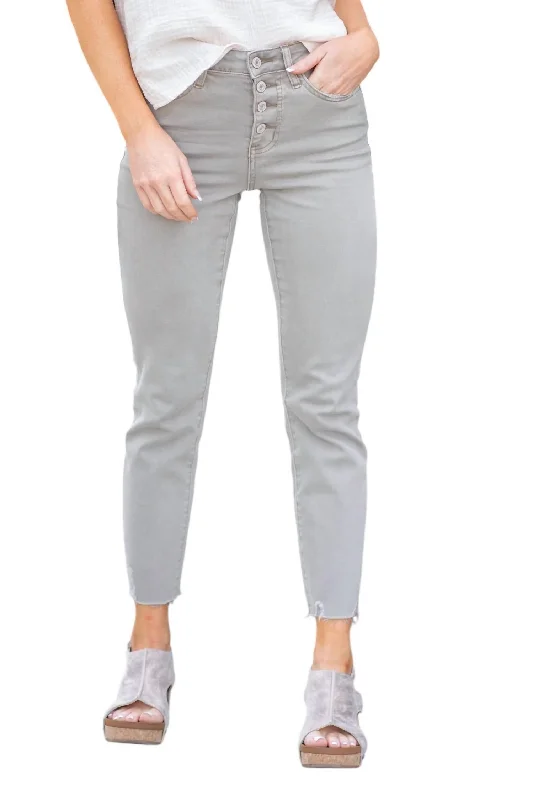 Unique Design High Rise Button Up Slim Straight Jeans In Maeve