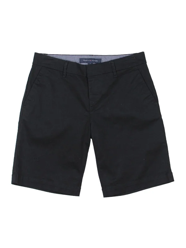 Light And Breathable Hollywood Womens Solid Flat Front Bermuda Shorts