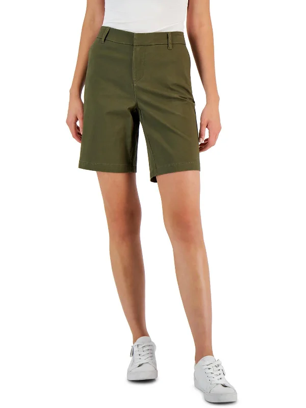 Fresh And Natural Hollywood Womens Striped Midi Bermuda Shorts