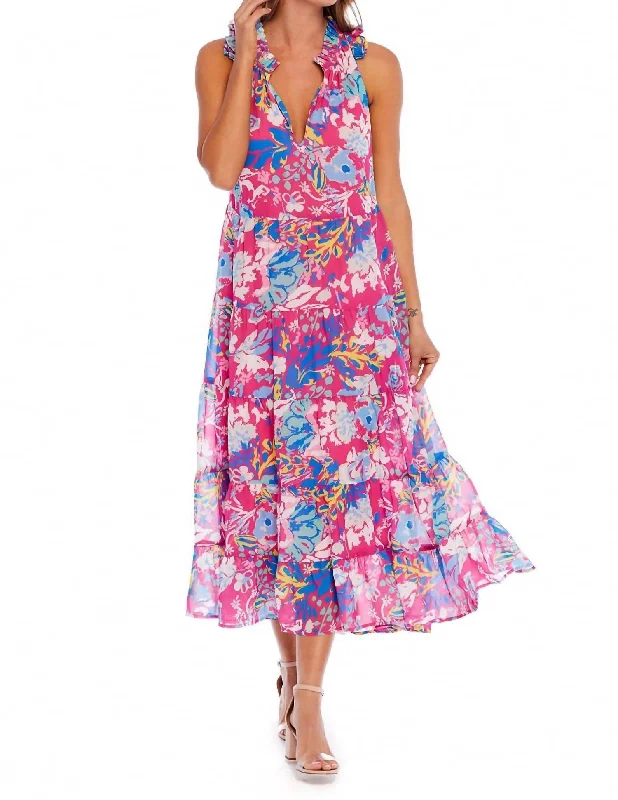 Light And Breathable Indy Maxi Dress In Pink Floral