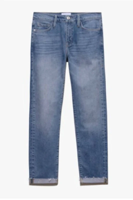Advanced Customization Le Garcon Rolled Raw After Jeans In Blue