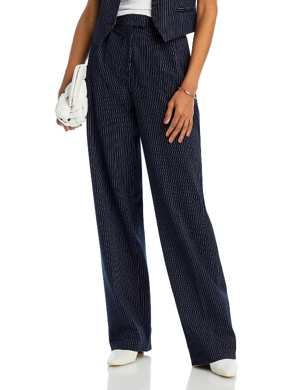 Elegant Tailoring Marianne Womens Ponte Pleated Wide Leg Pants