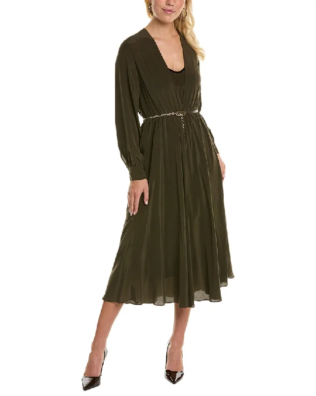Classic And Versatile Max Mara Studio Epsilon Silk Midi Dress