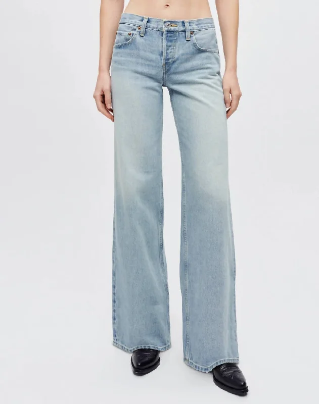 Double-sided Wear Mid Rise Wide Leg Jeans In Mojave