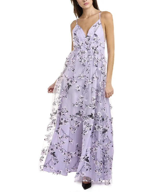 Relaxed And Casual ML Monique Lhuillier Tulle Maxi Gown
