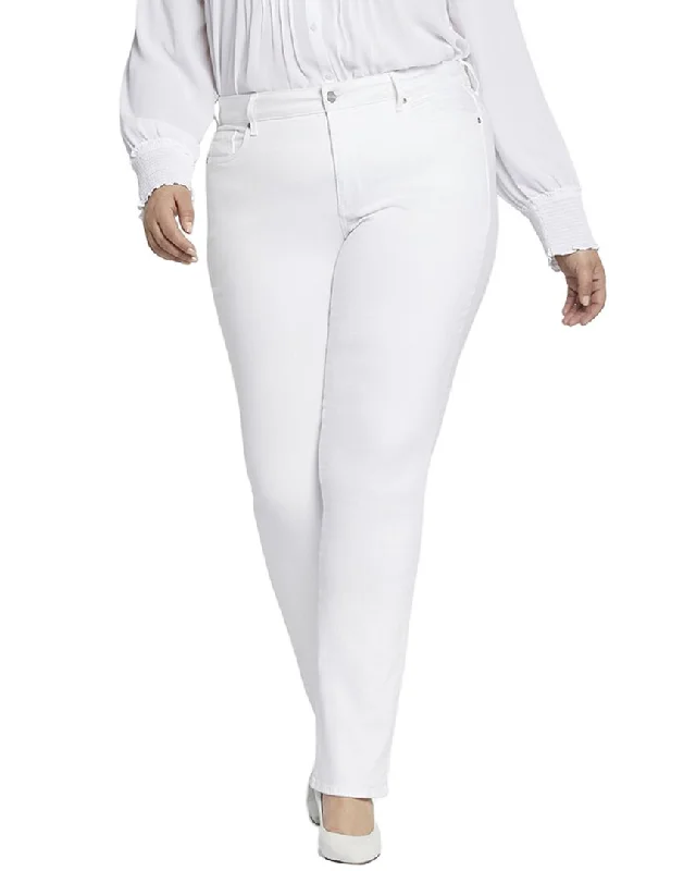 Slim Fit NYDJ Plus Marilyn Optic White Straight Leg Jean