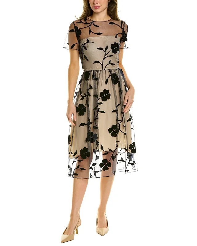 Modern City Oscar de la Renta Floral Silk-Lined Cocktail Dress
