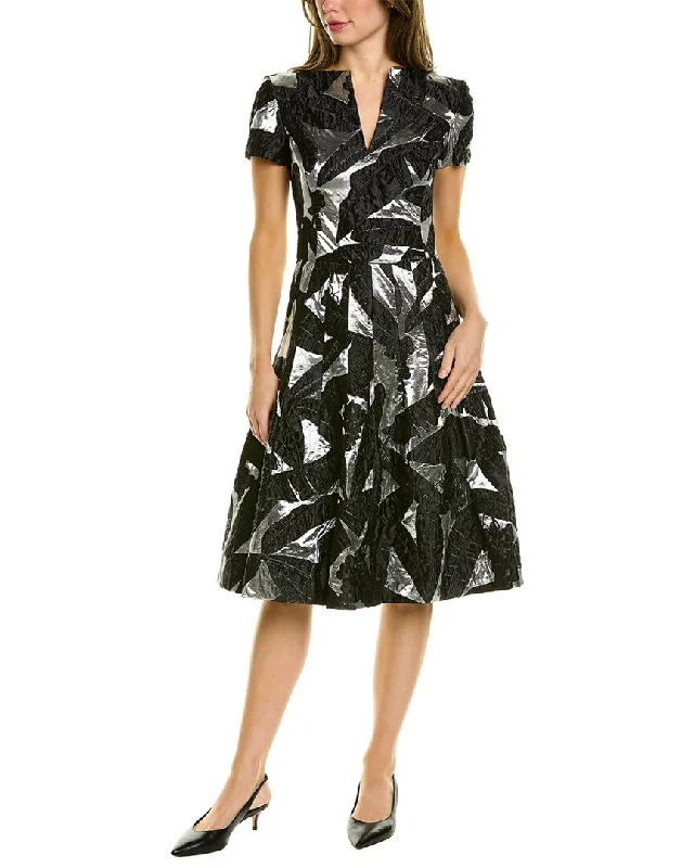 Exquisite Fabrics Oscar de la Renta Jacquard Silk-Blend Mini Dress