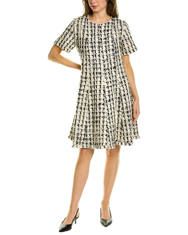 Simple And Comfortable Oscar de la Renta Tweed Wool-Blend Trapeze Dress