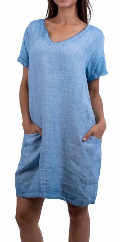 Urban Style Perla Linen Dress in Blue