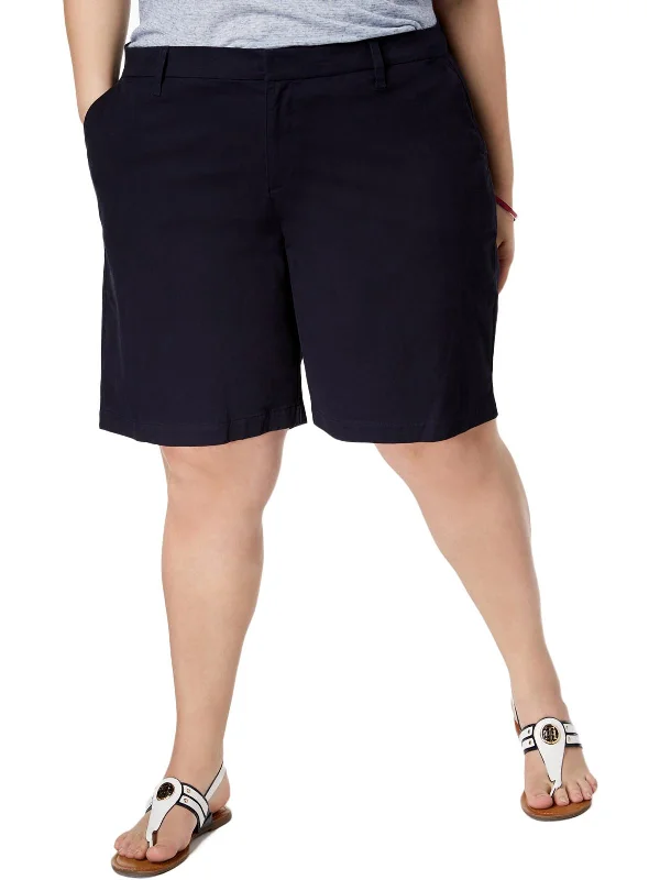 Street Charm Plus Hollywood Womens Mid-Rise Business Khaki, Chino Shorts