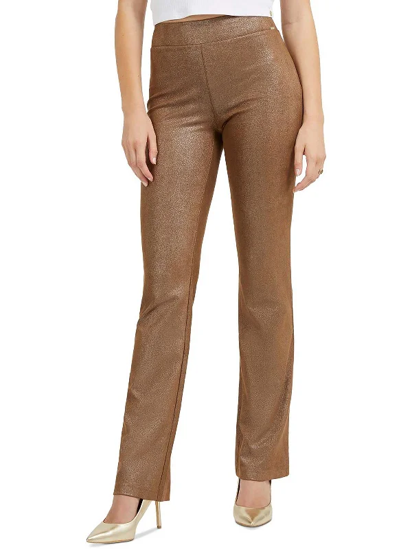 Comfortable And Cold-proof Prescilla Womens High Rise Shimmer Bootcut Pants