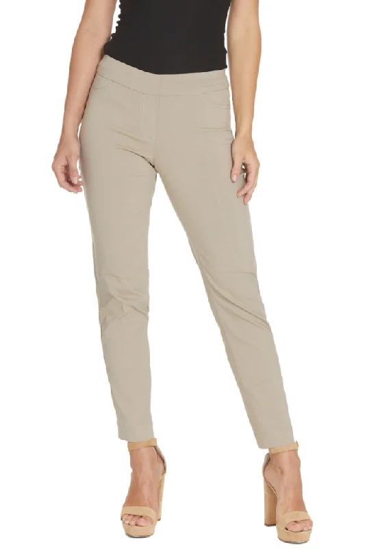 Street Charm Pull-On Stone Color Ankle Pants