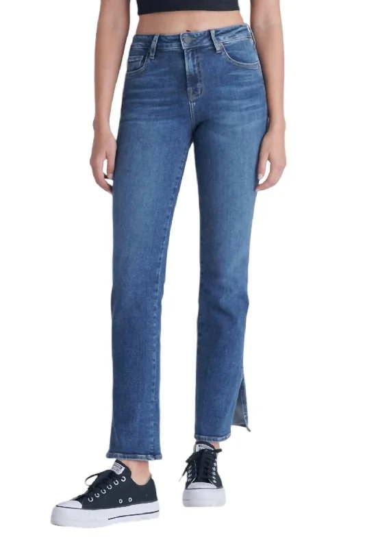 Carefree Ryan High Rise Bootcut With Side Slit In Dark Blue