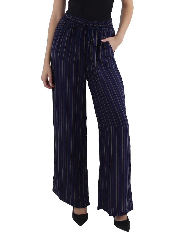 Casual And Comfortable Star Womens Drawstring High Rise Wide Leg Pants