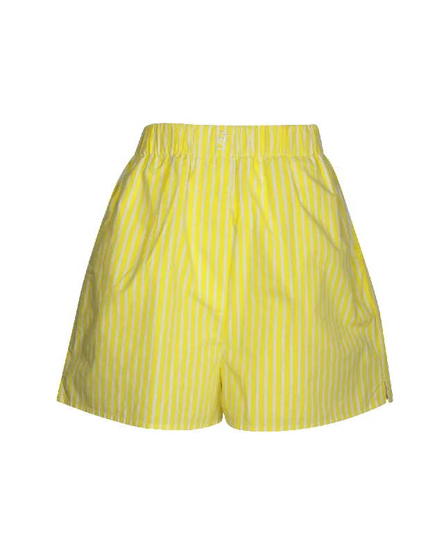 Sports And Leisure The Frankie Shop Lui Striped Shorts in Yellow Cotton