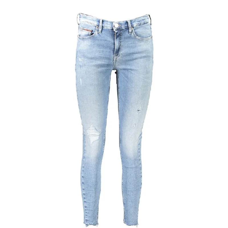 Exclusive Customization Tommy Hilfiger blue Cotton Jeans & Women's Pant