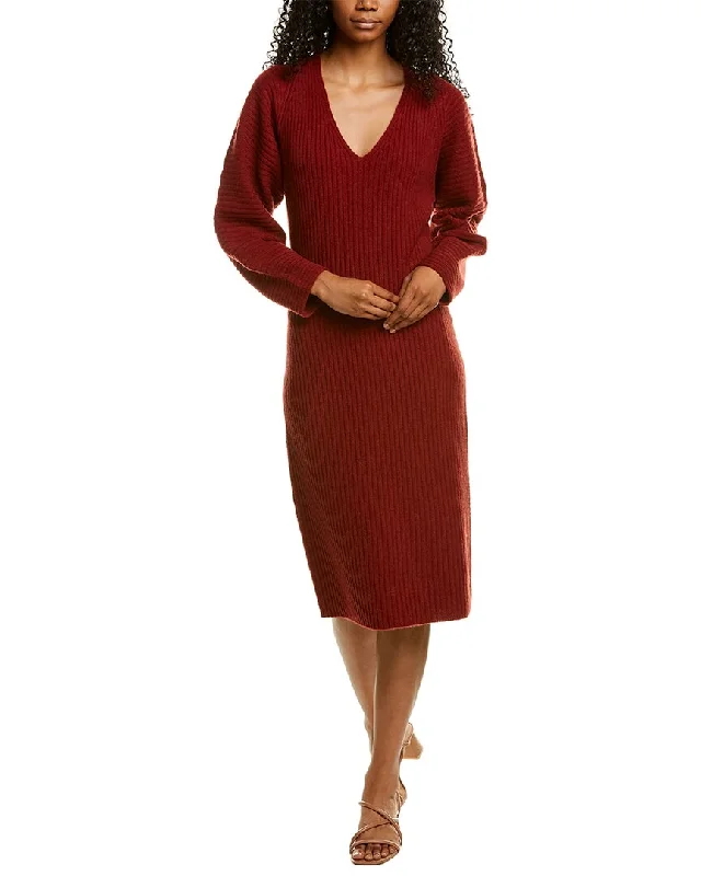 High-end Design Vince Fitted Dolman Wool-Blend Sweaterdress