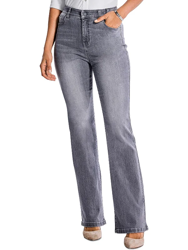 Youthful Street Fashion Womens High Rise Knit Bootcut Jeans