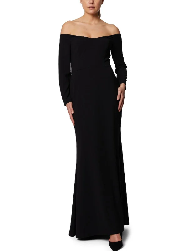 Body Design Womens Knit Long Evening Dress