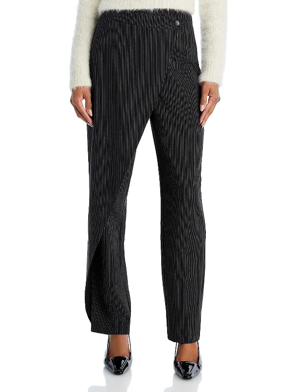 Spiritual Vitality Womens Pintripe Business Straight Leg Pants