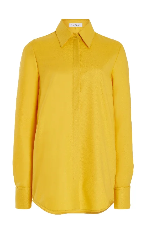 Luxury Temperament Etlin Shirt in Golden Birch Superfine Wool
