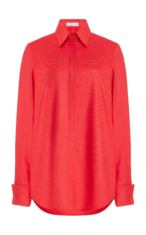 Sexy Fun Etlin Shirt in Red Topaz Superfine Wool