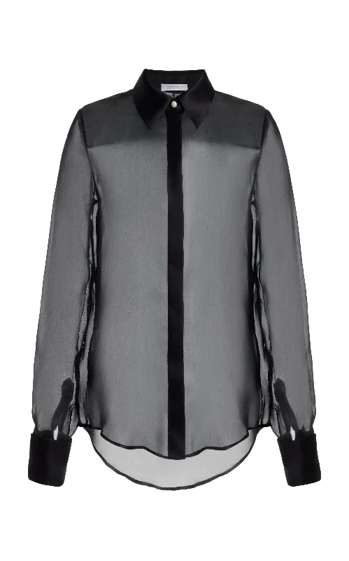 Dessert Matching Horus Sheer Shirt in Black Silk Organza